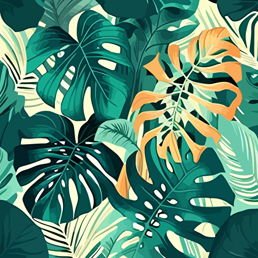 vector texture pattern jungle monstera leaves light theme