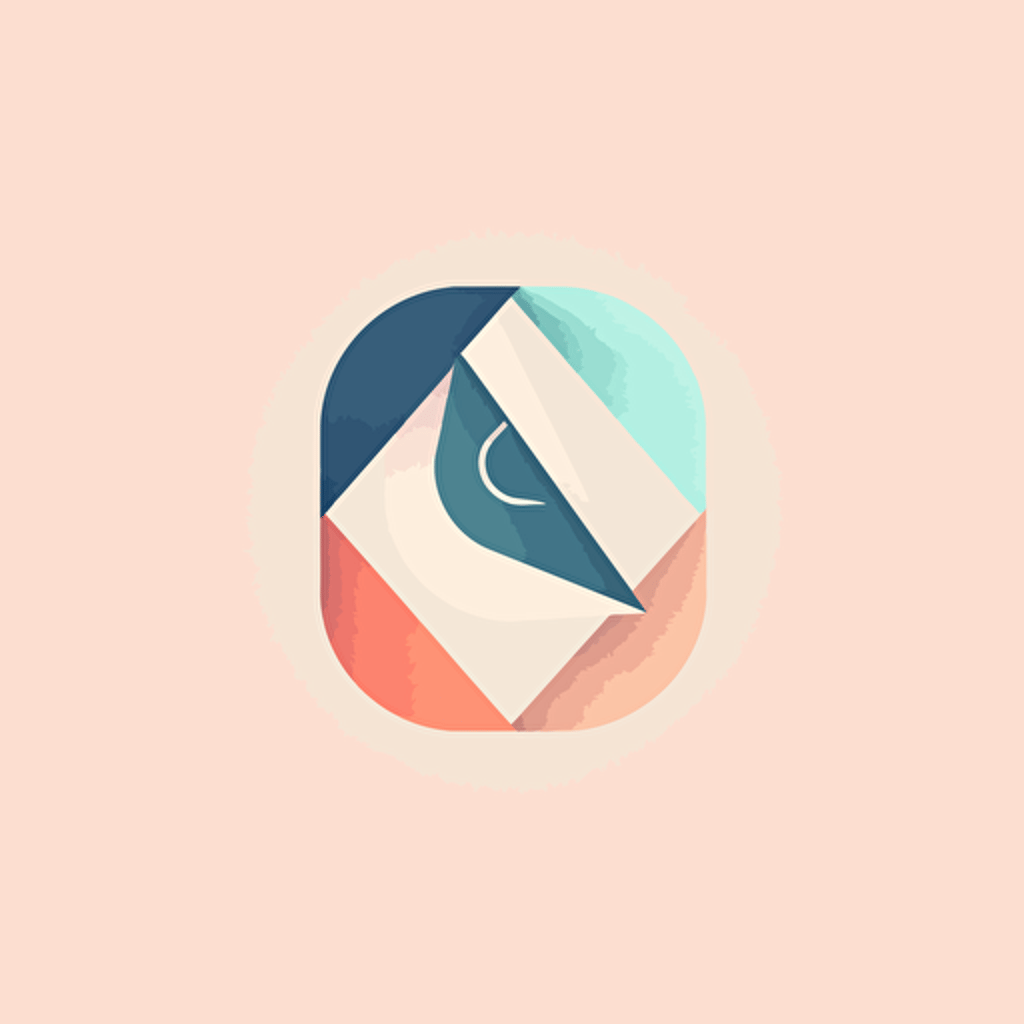a minimalistic logo of a symetric abstract shape. vectorized and soft colors. highly detailed