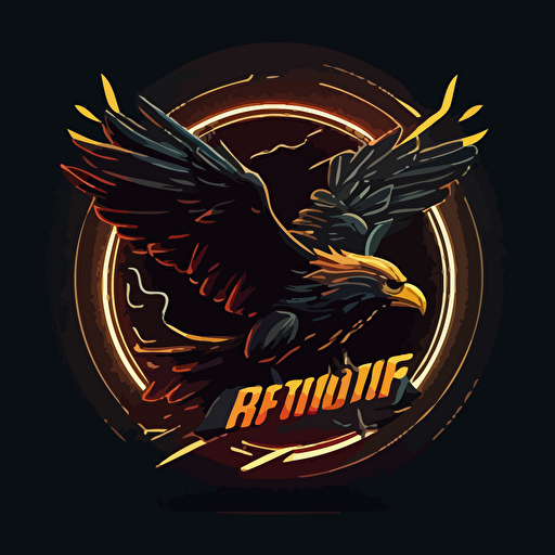 A_ coin_ emblem_ logo_ for_ a_ Thunderbird in an action pose with its wings spread::Storm in the background, code style, color, vector, ar 5:3