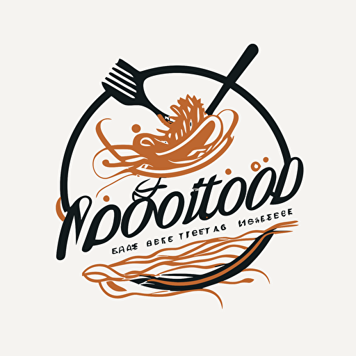 logo design of seafood noodle, simple, vector, mordern, abstract on a white background