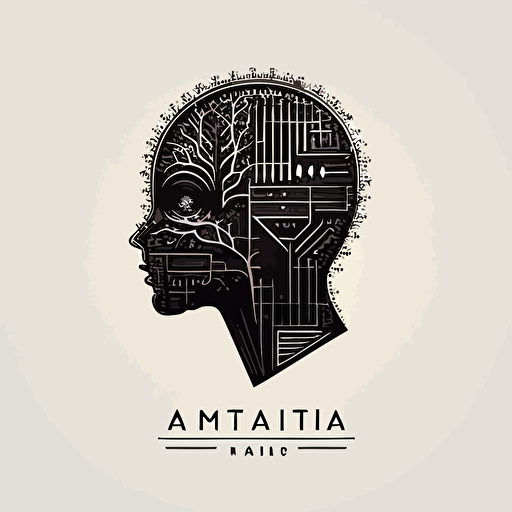 minimalistic vector logo of artificial intelligence