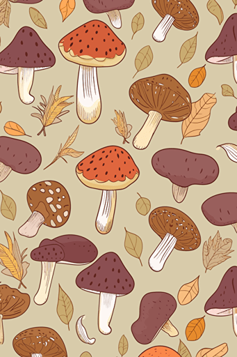 vmushrooms vector pattern, pagan, which
