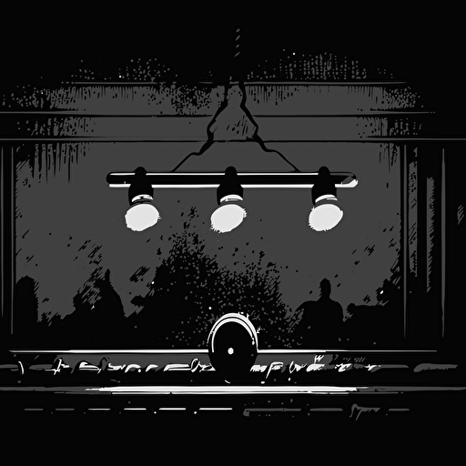 deadlight bar with weights, vector style, black and white