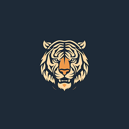 minimal line logo of a tiger head, vector