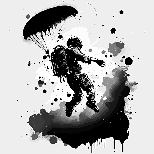 paintball in the air, call of duty perk, vector, black and white