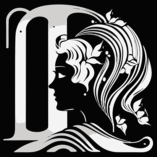 Logo B&W, myth, vector, simple, intercultural, from the 1960s themes, modern