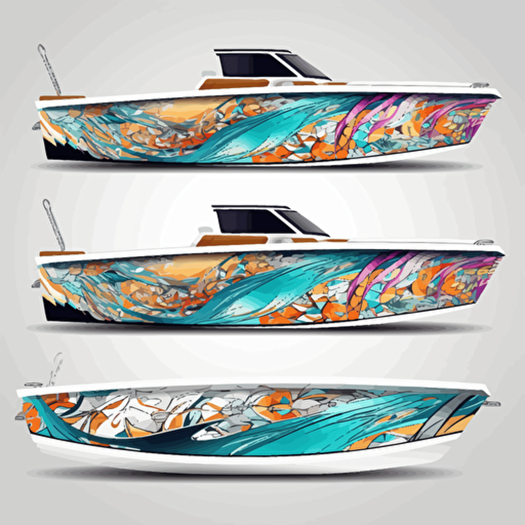 Amazing boat wrap vector design