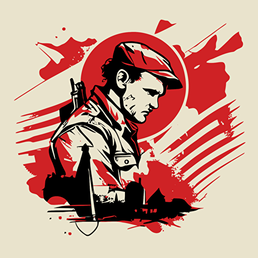 vector illustrated logo of polish soldier during world war 2