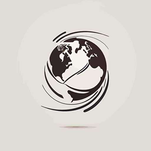 simple globe logo, abstract, outline, vector, flat, minimal