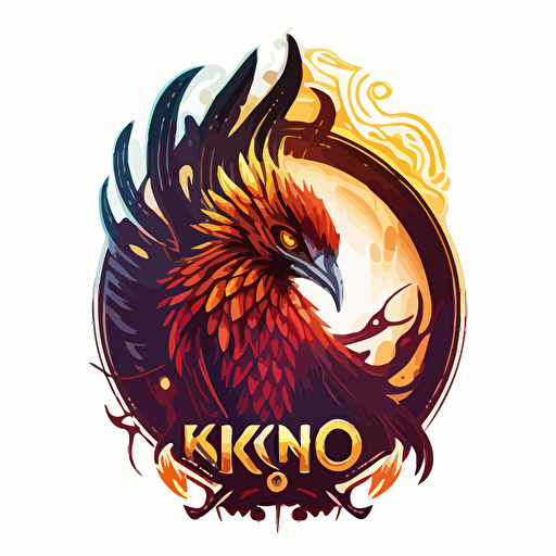 Ko Logo Vector Art phoenix rising