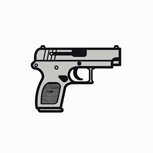 minimalist logo of sony camera that has a gun clip and handle attached to it, black vector, on white background