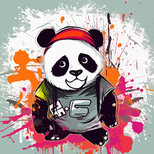 a stylish graffiti panda vector