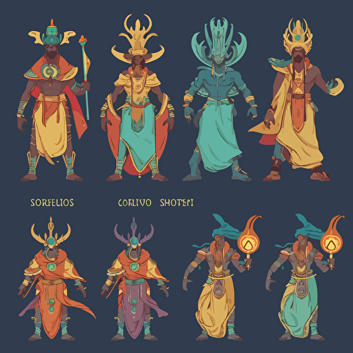 vector voudon sigils representing the orishas ::sprite sheet