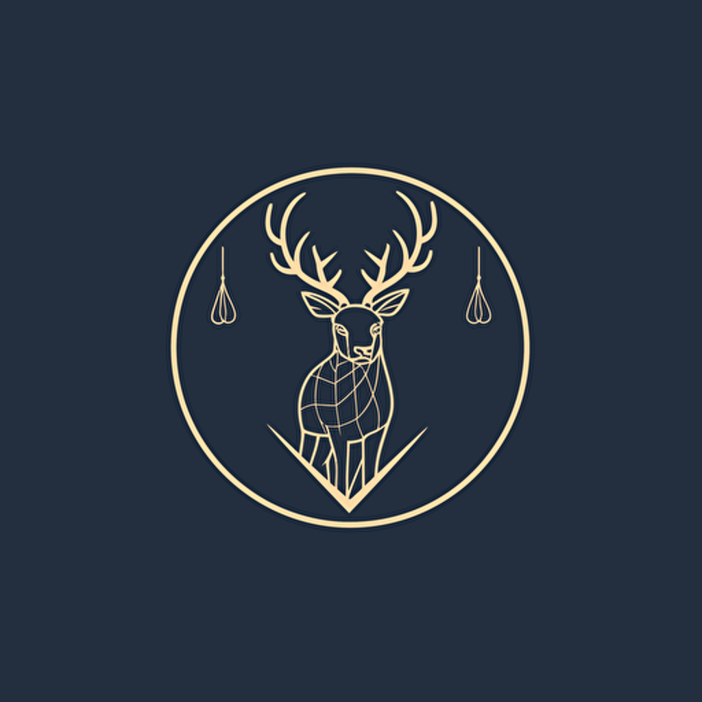minimal line logo of a stag , vector, with letters SOD