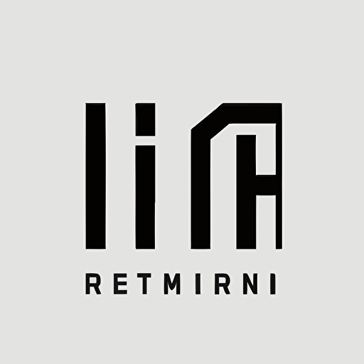 iconic logo, initials "I R M", minimalist, black vector on white background
