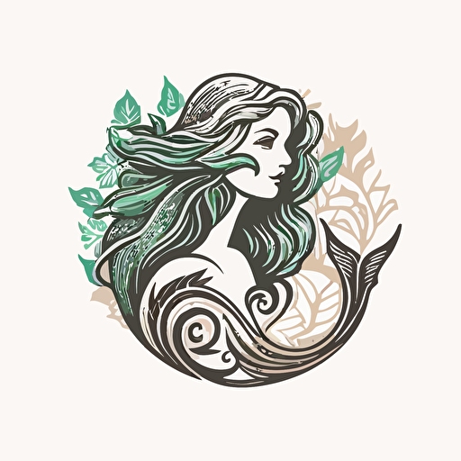 mermaid, logo, vector, simple, nature