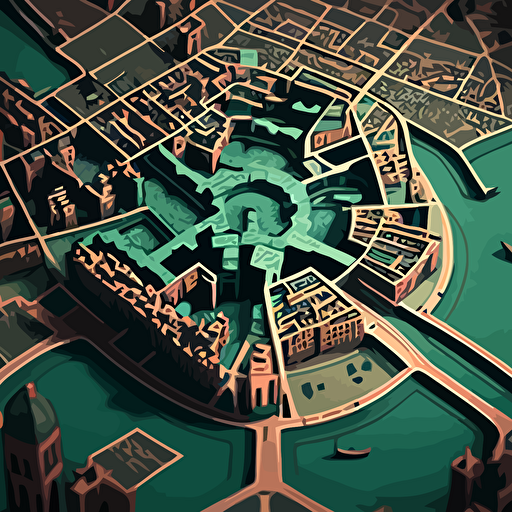 a custome vectore map of a city