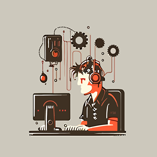 simple vector IT support illustration