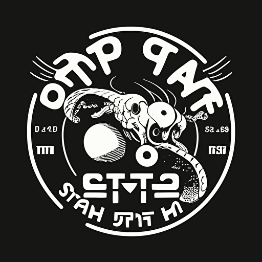 octopus Ping Pong Sumit, vector logo, action, japanese design style,