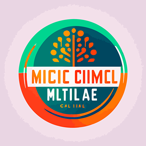 medical clinic simple logo, bright colors, vector