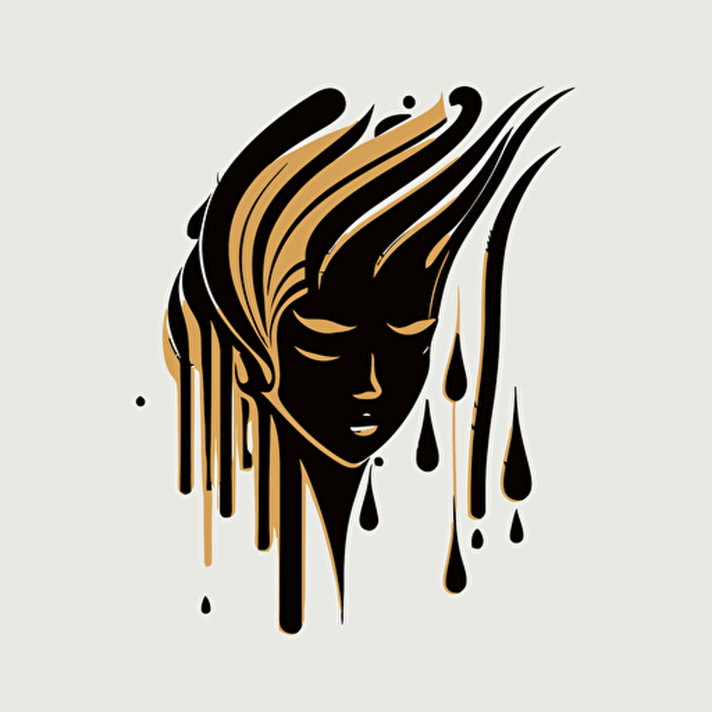 vector art, smooth strokes , all black minimalistic logo depicting an acid tan