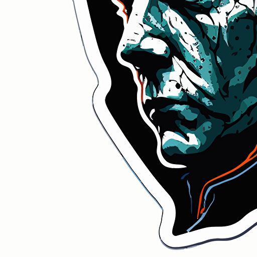 michael myers sticker, vector, vivid color