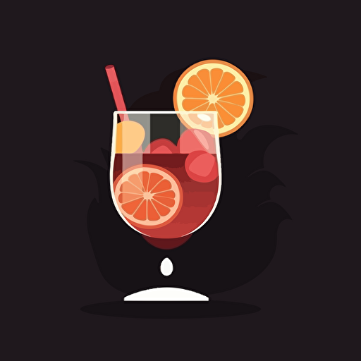 silhouette of cocktail in vector flat style