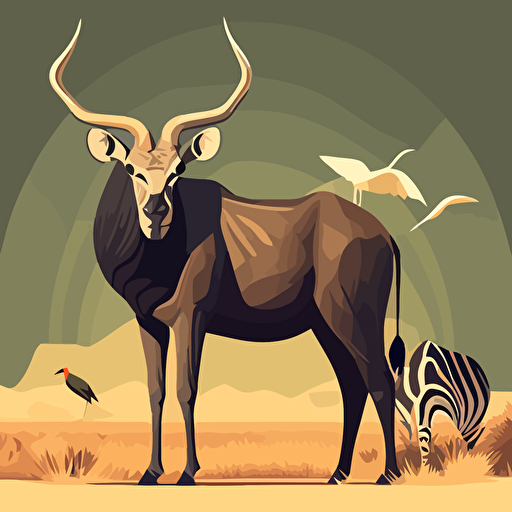 2D vector art. Safari animals