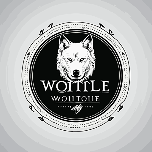 logo of cosmetics brand named white wolf, 2D vector