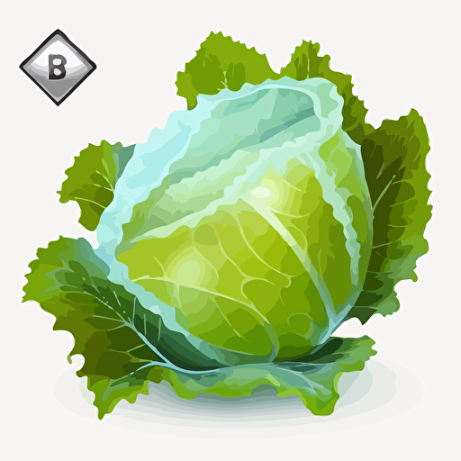 A head of Iceberg lettuce. Sticker,. Easily seprated from background. White background. Vector style image. v5