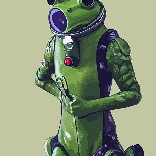 frog astronaut suit 3d sci fi fantasy intricate elegant highly detailed lifelike photorealistic digital painting artstation illustration concept art sharp focus art style shigenori soejima