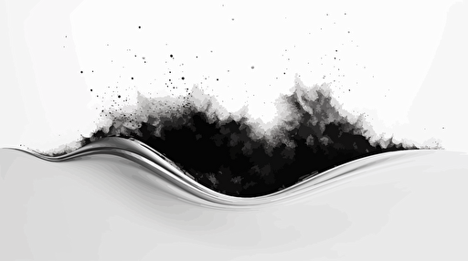 isolated black vector illustration Abstract Futuristic Wave Particles, white solid background, ultra detail, ultra high resolution