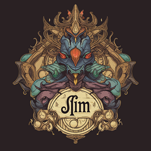 logo, djinn, by ghibli, vectorial, colorfull, adobe illustrator, textless, no text