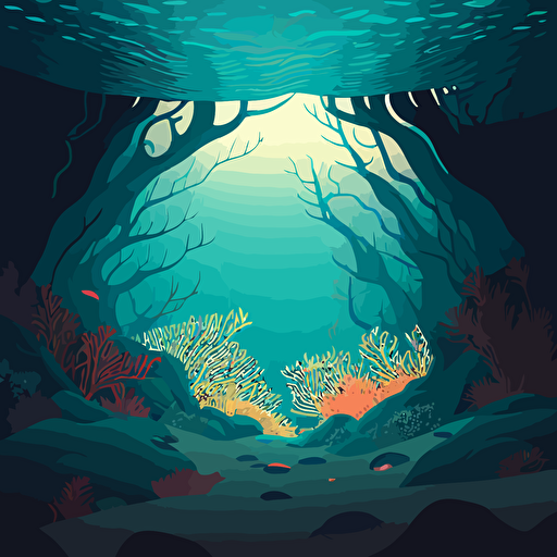 sea floor, vector art.
