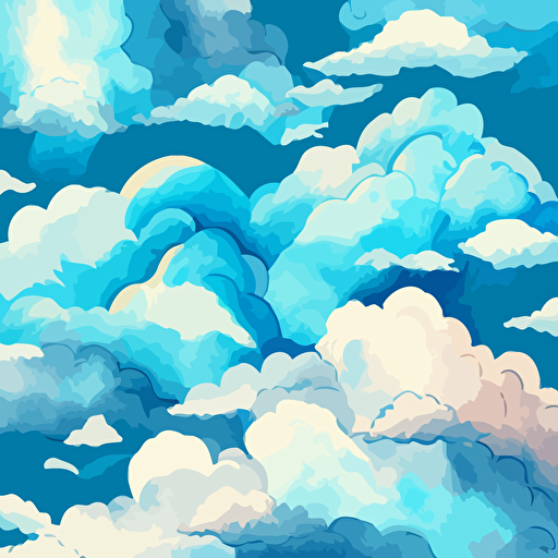 watercolor, clouds, vector image, tile, pattern