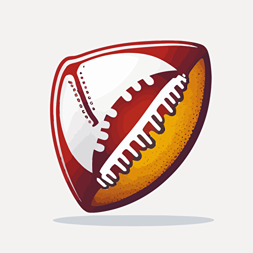 a kissing smiley face playing NFL football, sports logo style, white background, vector