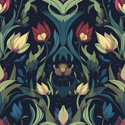 tulip, floral pattern, vector style
