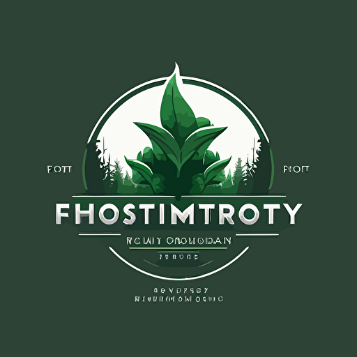 corporate vector logo, monotone forest green, hydroponic farming corporate logo, plant related, symbol, symbolic