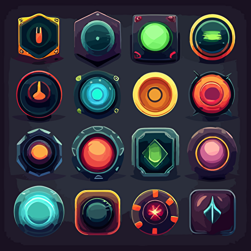 game ui buttons, vector