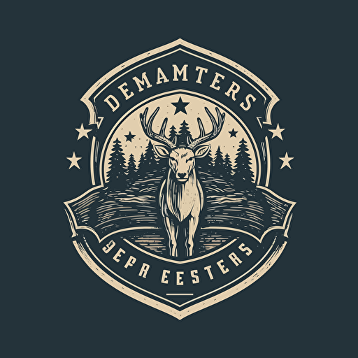 Logo for a Sheriffs Derpartment in Deer Meadows, Washington state, minimalistic, vector