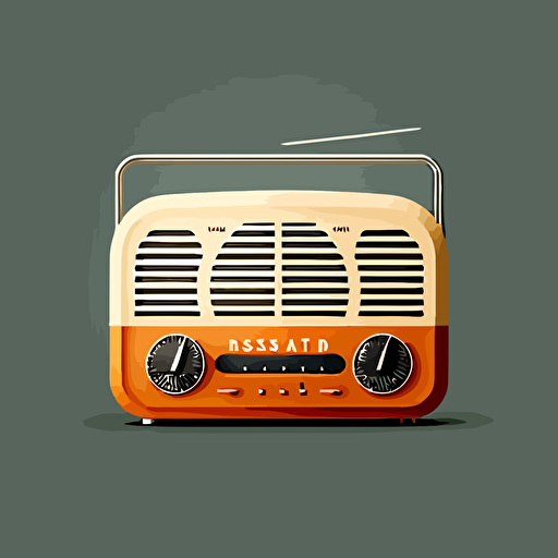 minimalist vector logo, radio