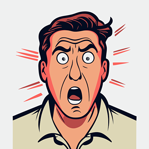 vector of surprised man animated. Exaggerating expressions.