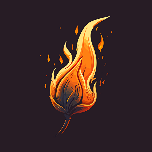 very simple vector image, simple lick of flame, minimal detail