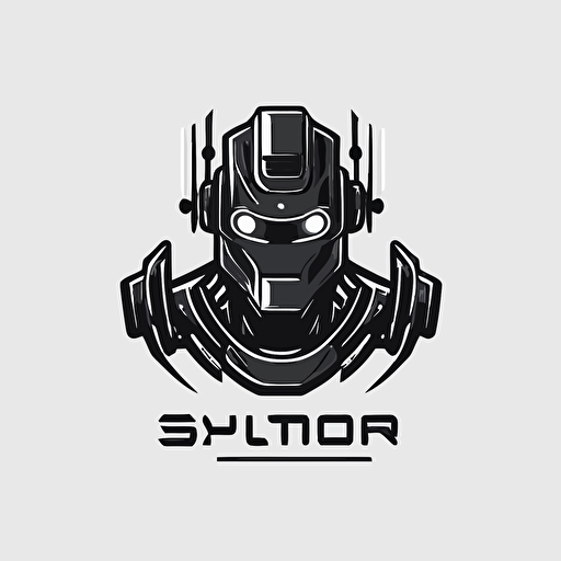 vector logo of robot, simple minimal