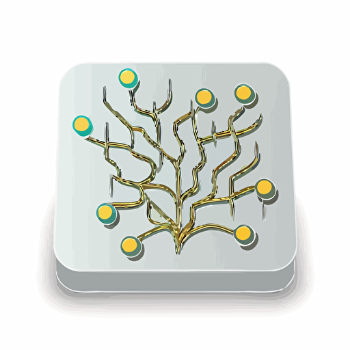 icon, simple vector drawing, neural network, white background, square