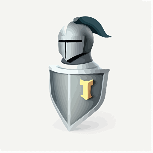 a sheilded knight icon, simple, basic shapes, vector, clean white background