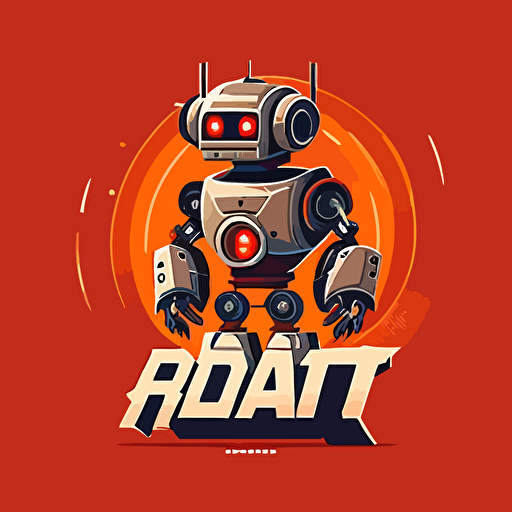 a mascot logo of a robot, simple, vector