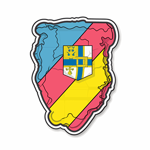 patch with ucranian flag and tizyb, Sticker, Content, Pastel, Deviant Art, Contour, Vector, White Background, Detailed