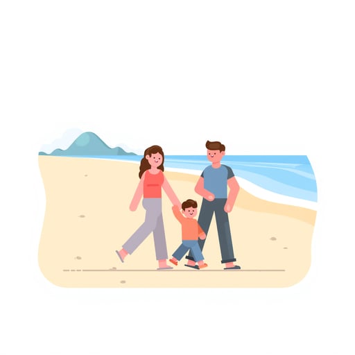 a family at the beach