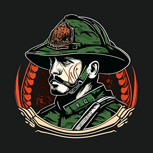 soldier vector logo mexican look